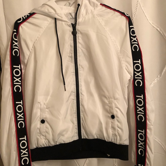 White zip-up hoodie. - Picture 1 of 2